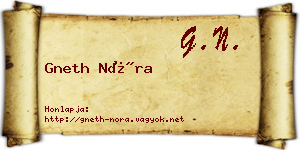 Gneth Nóra névjegykártya